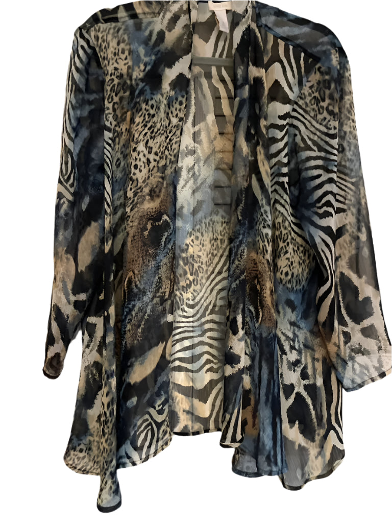 CHICOS Animal print Blue cover up Size- 3X