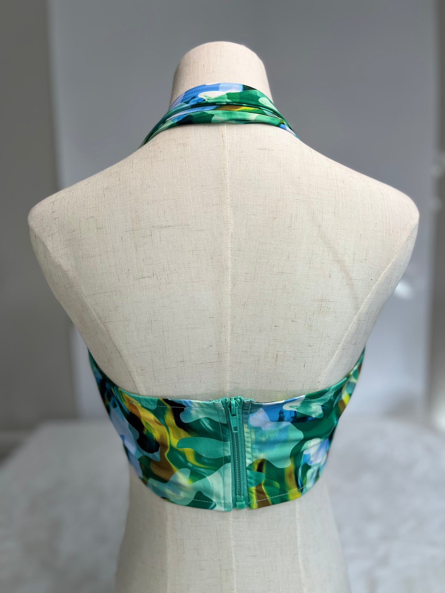 REHAB LAB Green floral Halter top Size- M