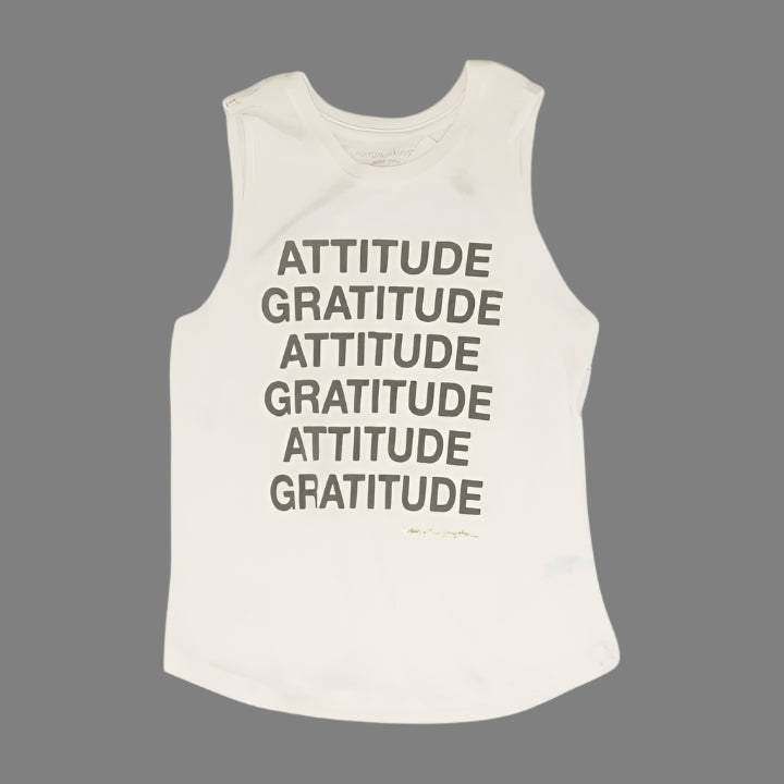 SPIRITUAL GANGSTER White T with grey lettering Size-XS