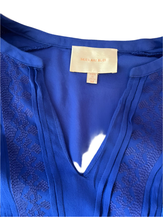 SKIES ARE BLUE  Royal blue top Size- M