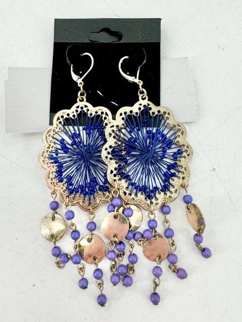 Costume Jewelry -Blue Sapphire  dangling earrings