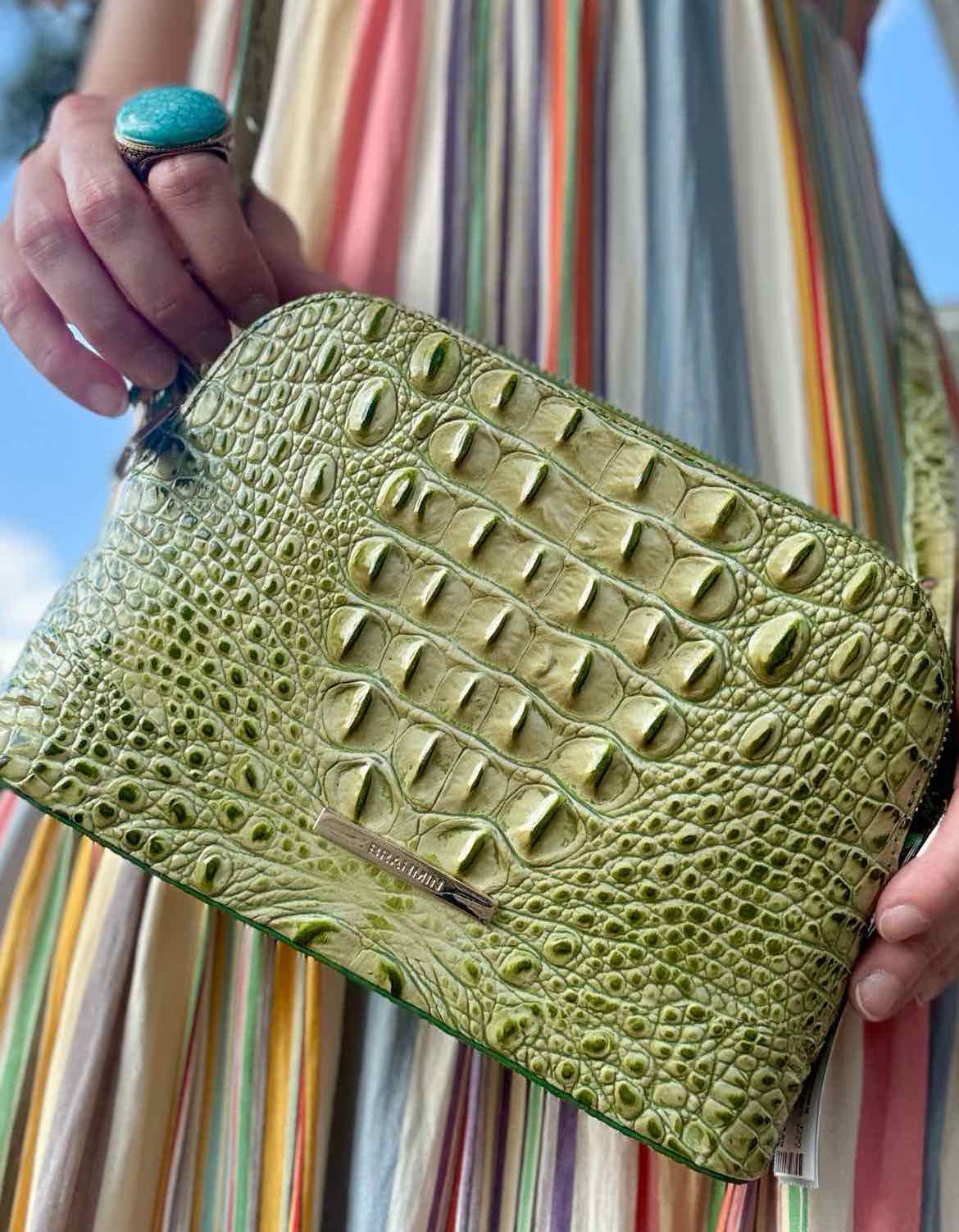 BRAHMIN AUTHENTIC Green leather bag