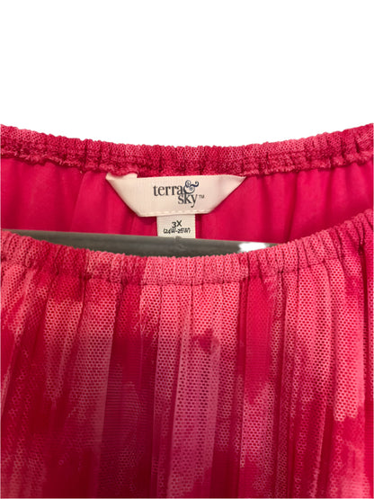 TERRA SKY Fushia and Pink Blouse Size- 3X