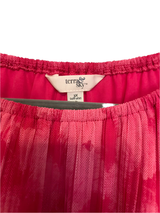 TERRA SKY Fushia and Pink Blouse Size- 3X