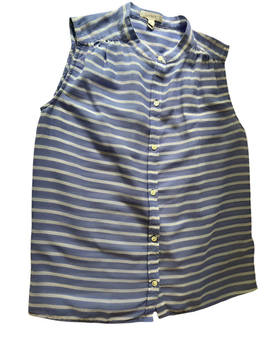 J CREW Blue and white stripe cotton top Size -S