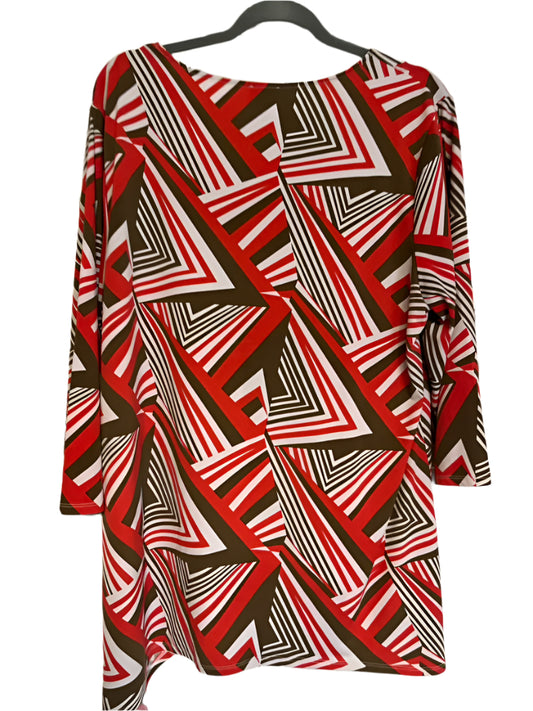 EASYWEAR by CHICOS  Vibrant Multicolored geometrical design blouse Size- 3X