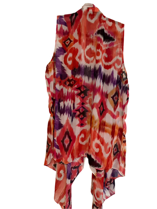 CHICOS vibrant Orange and multicolored Cover up Size- 3X