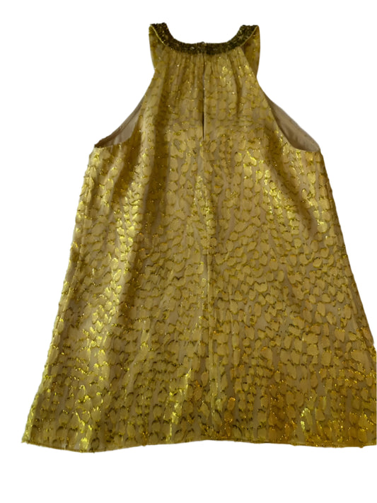 Lilly Pulitzer Metallic and Polyester Gold Sequin shimmery beaded halter top Size -XXS