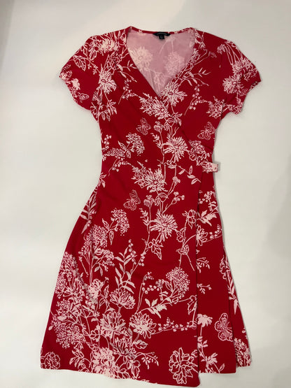 LANDS' END red & white tie back dress Size- 14-16