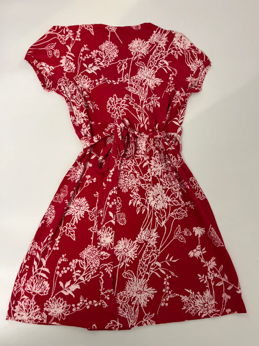 LANDS' END red & white tie back dress Size- 14-16