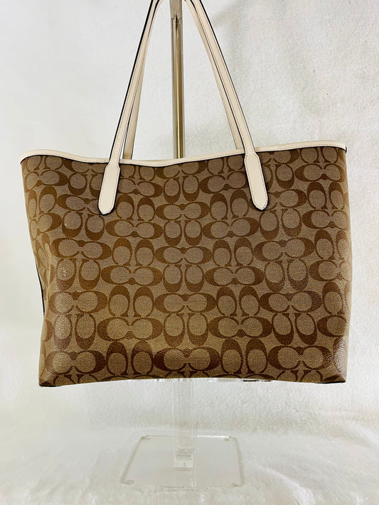 COACH  Brown and Tan LOVE  handbag