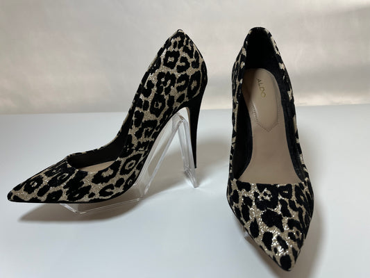 ALDO  Elegant Black Animal print Heel Size-8