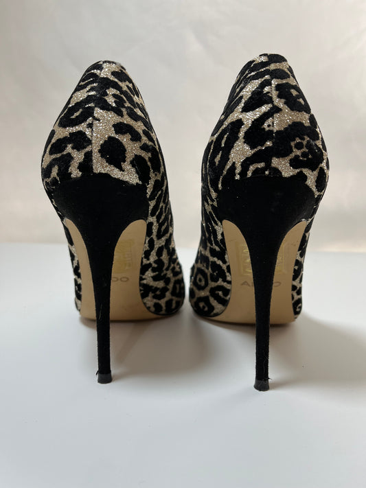 ALDO  Elegant Black Animal print Heel Size-8