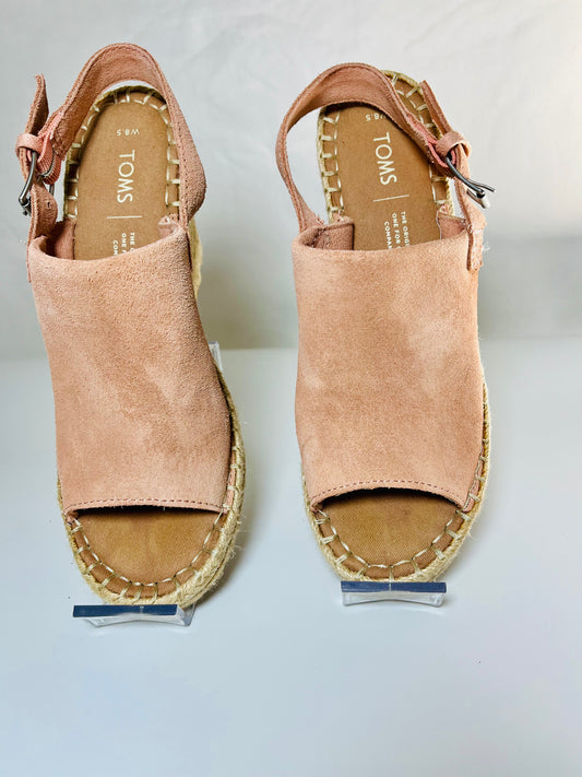 TOMS  Peach color wedge heel Size-8.5