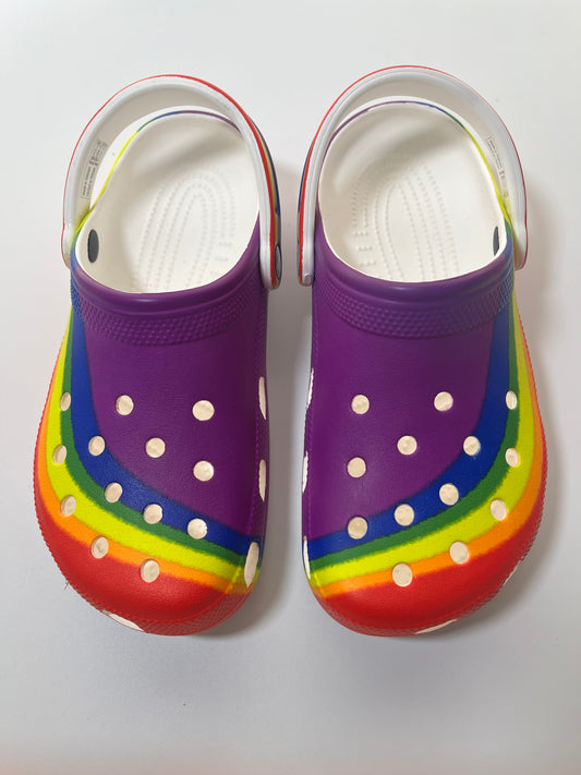 CROCS Uni- sex Rainbow color   Sizes - 8W- 6M