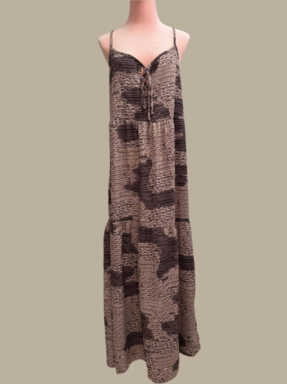 Ces Femme Pasely design  long sleevless dress Size- L